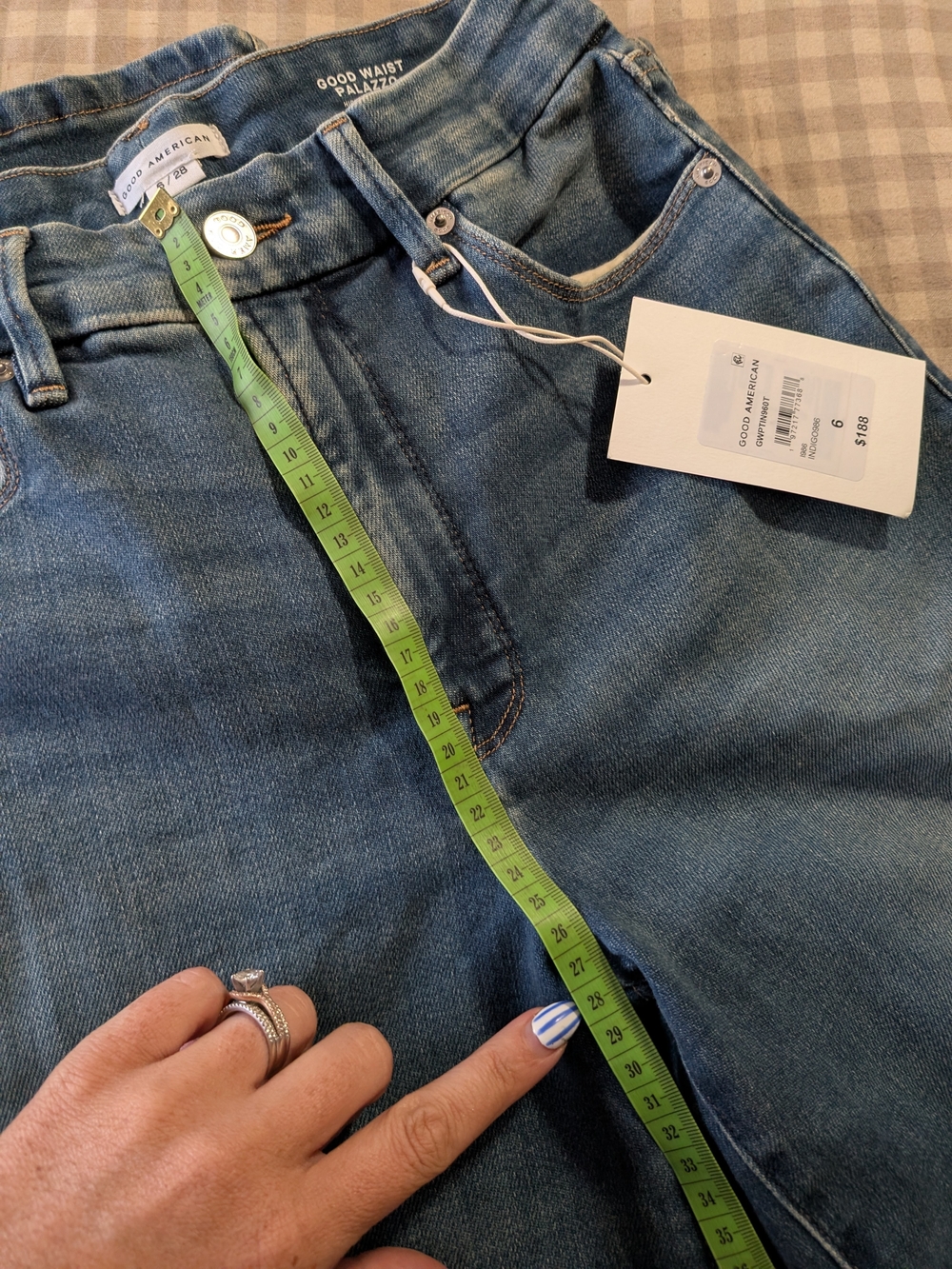 Good American Washed Blue Wide-Leg High-Rise Jeans - Picture 4 of 5